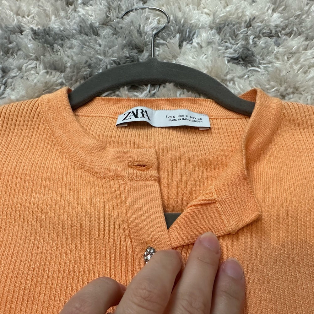 Zara | Knit Ribbed Crop Top - Picture 7 of 8